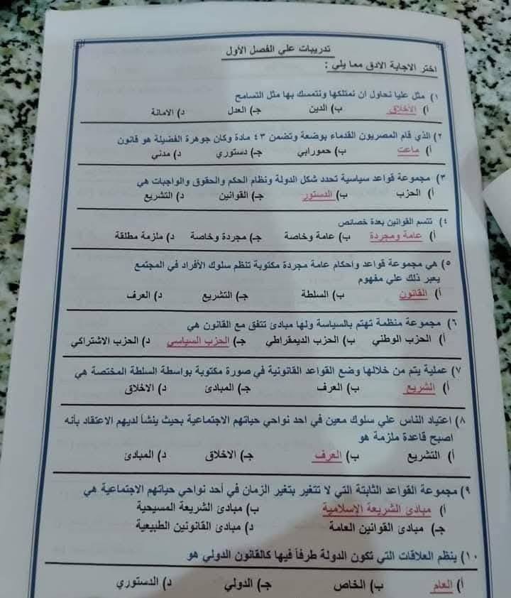 ملخص وطنية تالتة ثانوي 2025